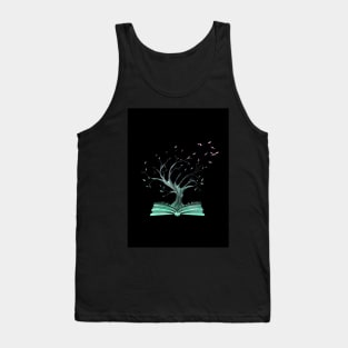 Mystical Knowledge Tree Growing from an Opened Book Tank Top